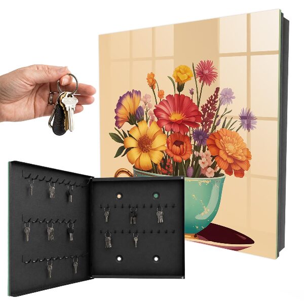 Key cabinet for wall Floral calyx