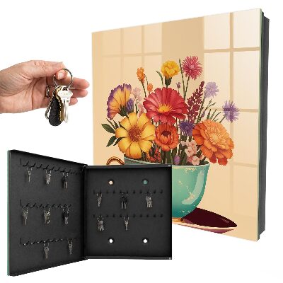 Key cabinet for wall Floral calyx