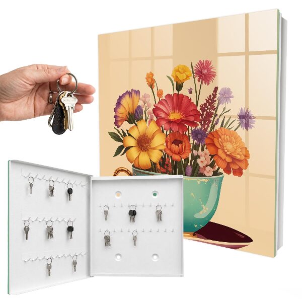 Key cabinet for wall Floral calyx