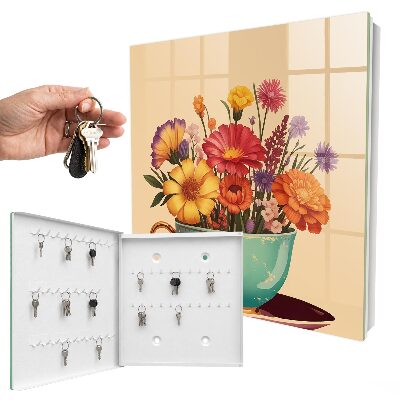 Key cabinet for wall Floral calyx