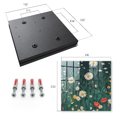 Key cabinet for wall Flower meadow