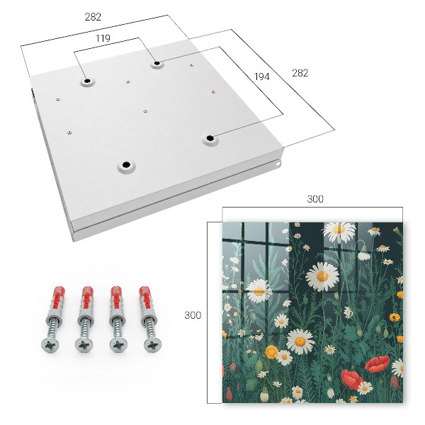 Key cabinet for wall Flower meadow