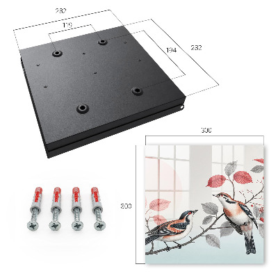 Key cabinet for wall Birds nature