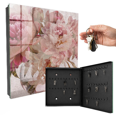 Key cabinet for wall Romantic flowers
