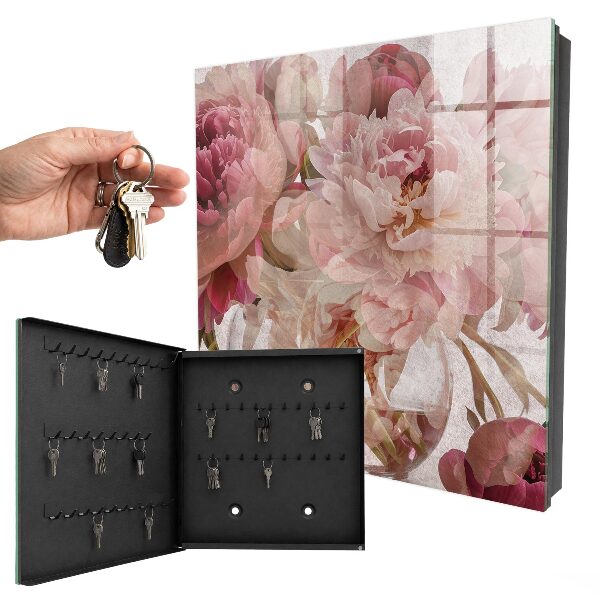 Key cabinet for wall Romantic flowers