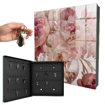 Key cabinet for wall Romantic flowers