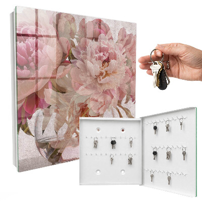 Key cabinet for wall Romantic flowers
