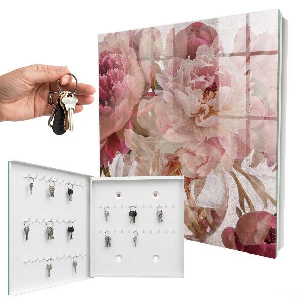 Key cabinet for wall Romantic flowers