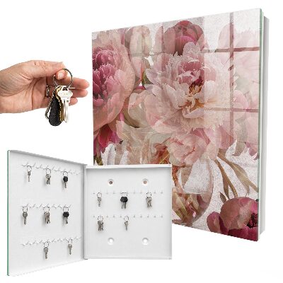 Key cabinet for wall Romantic flowers