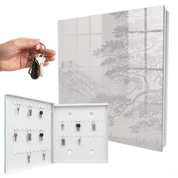 Key storage box Castle landscape