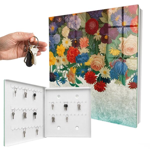 Key cabinet for wall Flower paradise