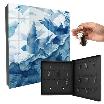 Key storage box Watercolor birds