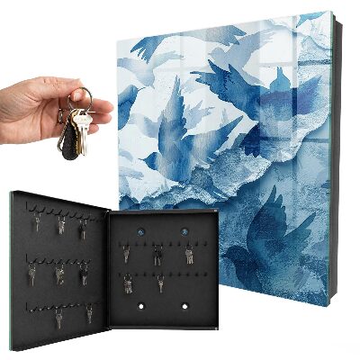 Key storage box Watercolor birds