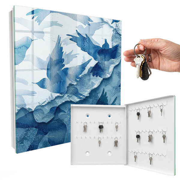 Key storage box Watercolor birds