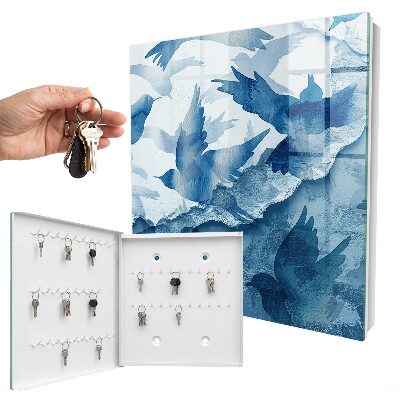 Key storage box Watercolor birds