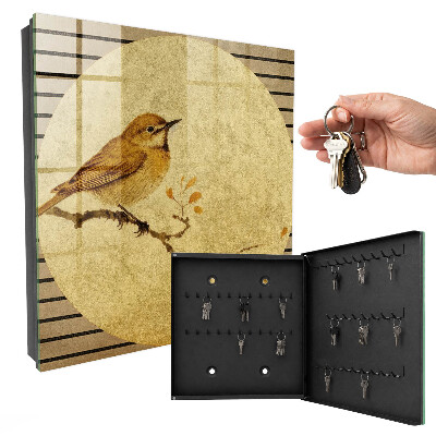 Key storage box Cream bird