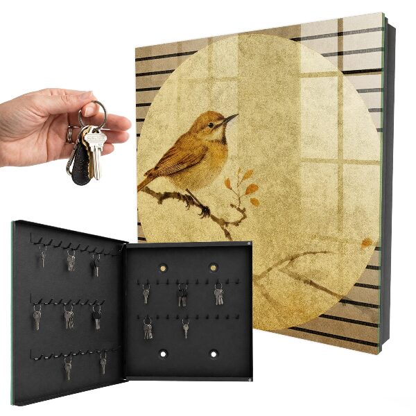 Key storage box Cream bird