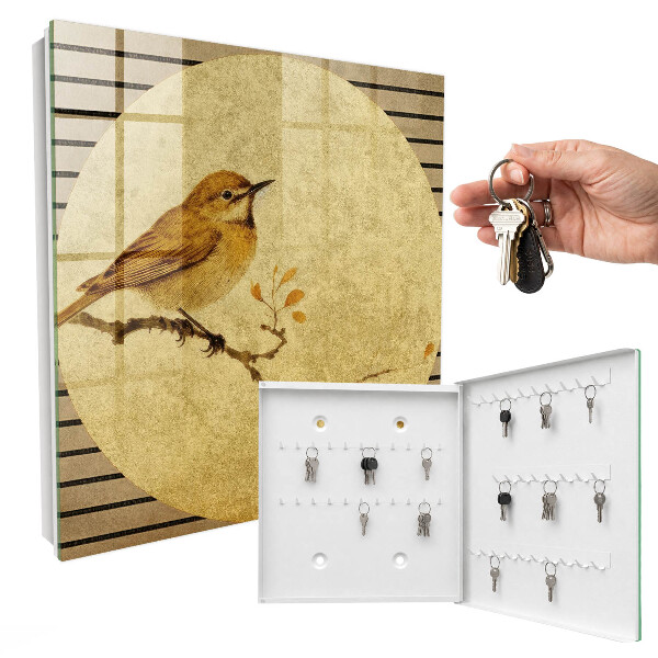 Key storage box Cream bird