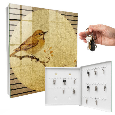 Key storage box Cream bird