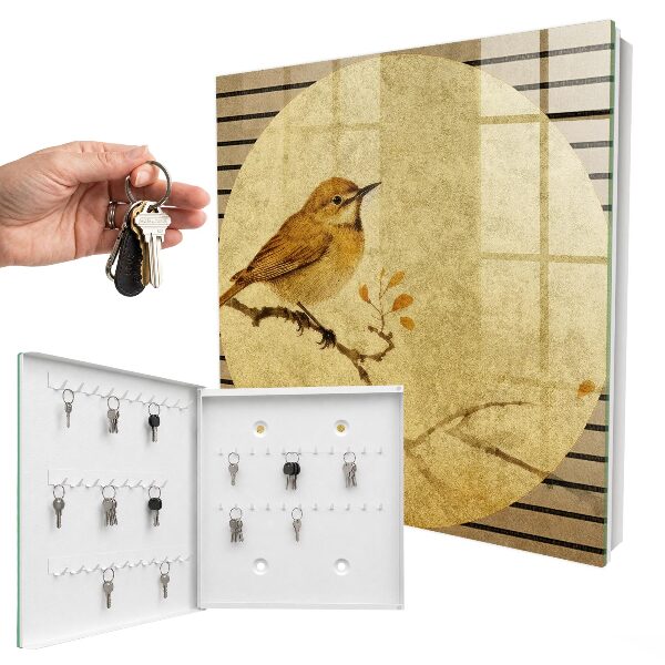 Key storage box Cream bird