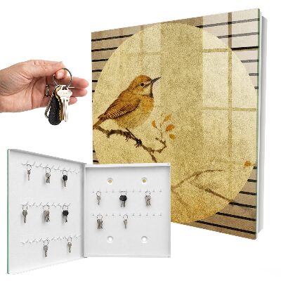 Key storage box Cream bird