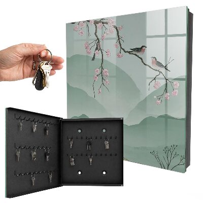 Key storage box Birds and flowers
