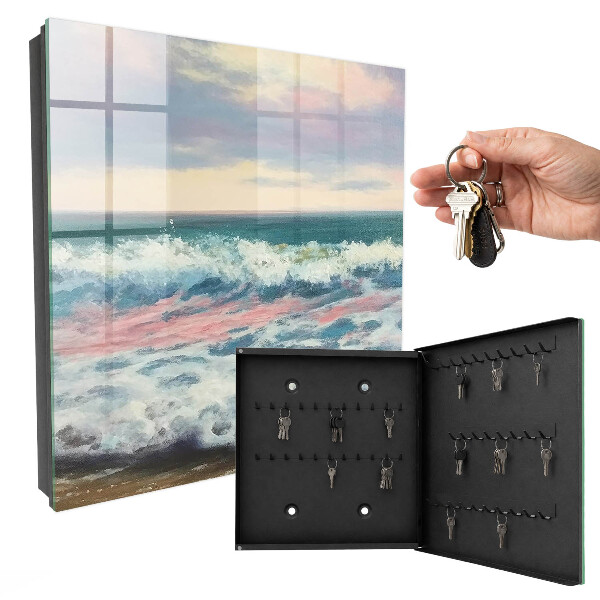 Key cabinet for wall Seaside landscape