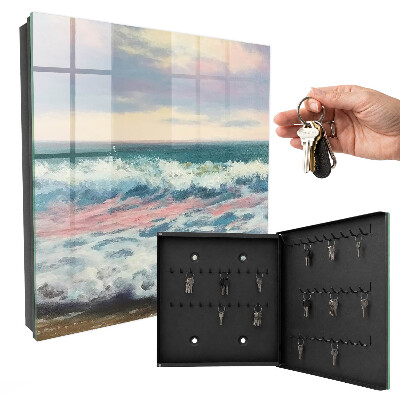 Key cabinet for wall Seaside landscape