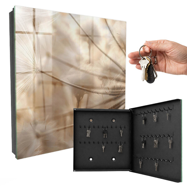 Key cabinet for wall Beige dandelions