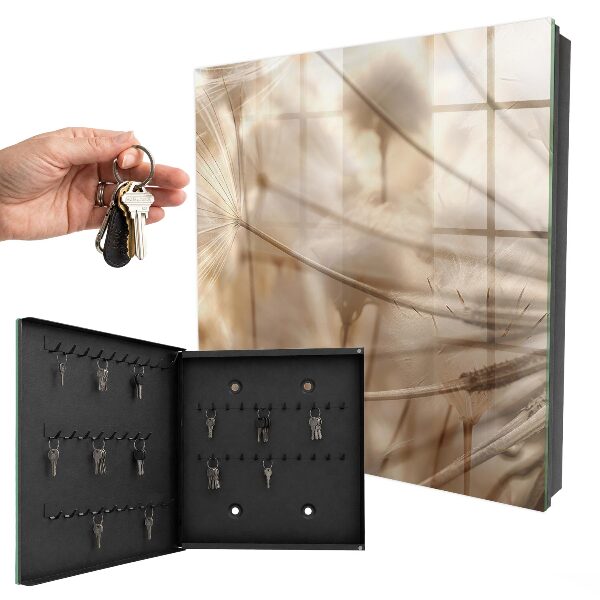 Key cabinet for wall Beige dandelions