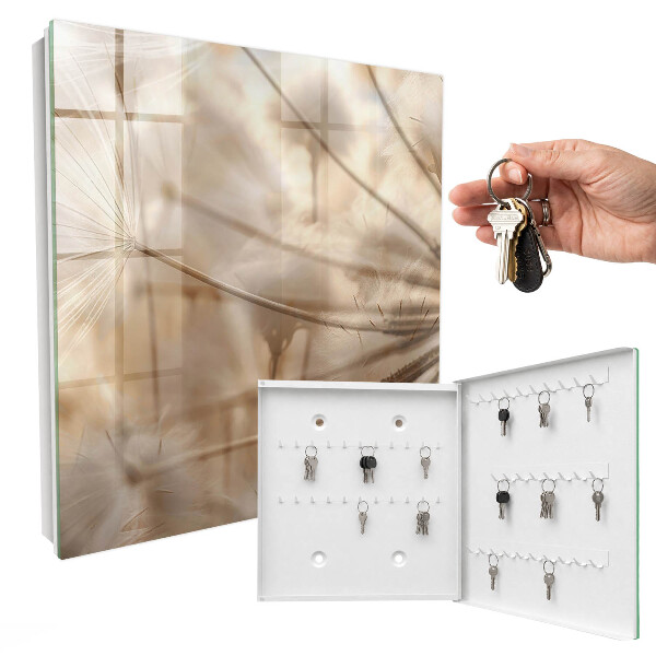 Key cabinet for wall Beige dandelions
