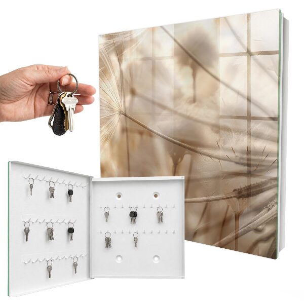Key cabinet for wall Beige dandelions