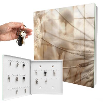Key cabinet for wall Beige dandelions