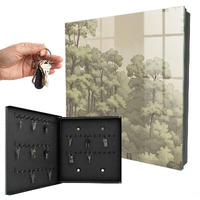 Key cabinet for wall Green forest