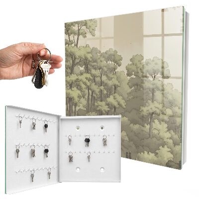 Key cabinet for wall Green forest