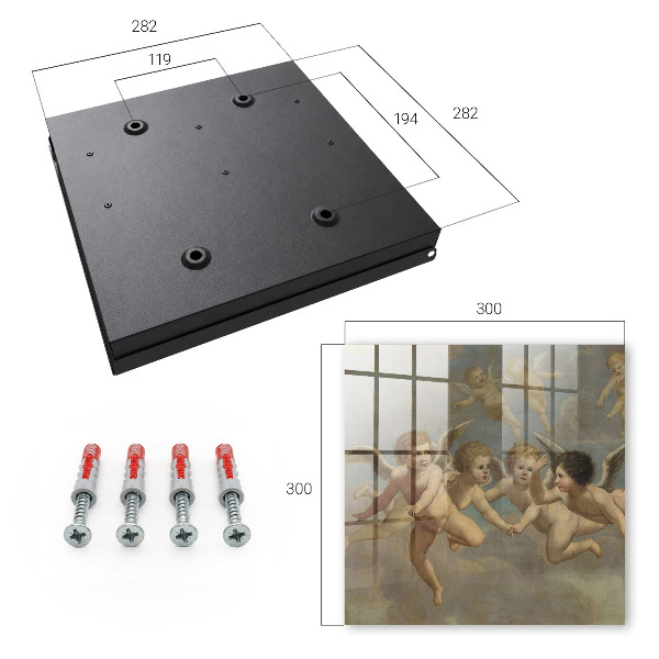 Key cabinet for wall Flying Angels Putti Baroque Painting