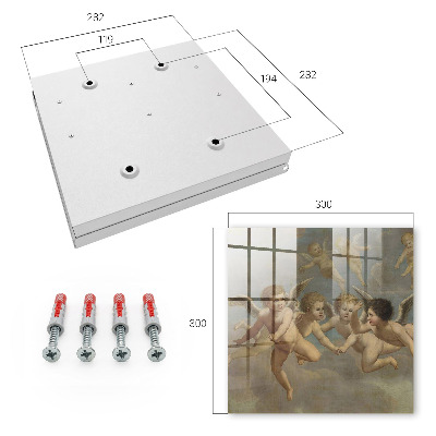 Key cabinet for wall Flying Angels Putti Baroque Painting