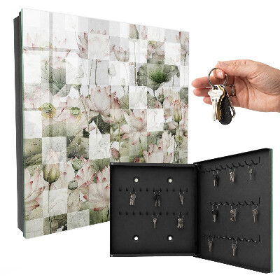 Key cabinet for wall Geometric lilies