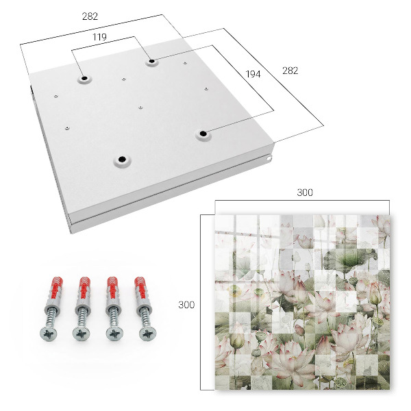 Key cabinet for wall Geometric lilies