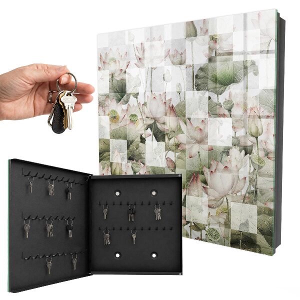 Key cabinet for wall Geometric lilies