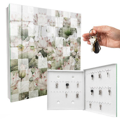 Key cabinet for wall Geometric lilies