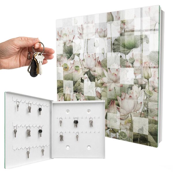 Key cabinet for wall Geometric lilies