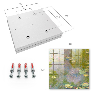 Key cabinet for wall Claude Monet's Water Lilies