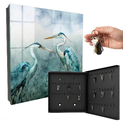 Key box Watercolor herons
