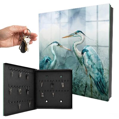 Key box Watercolor herons