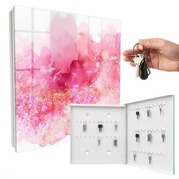 Key cabinet for wall Flower landscape