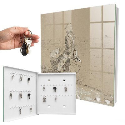 Key storage box Fisherman by the lake