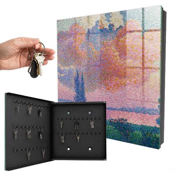 Key cabinet for wall Colorful nature
