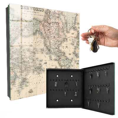 Key storage box World map