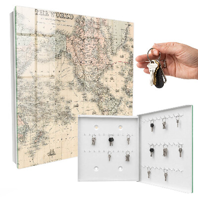 Key storage box World map